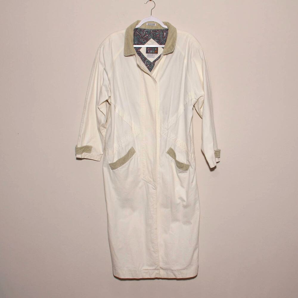 Vintage 90s Denim Duster Jacket Coat Size Medium Paris Sport Club